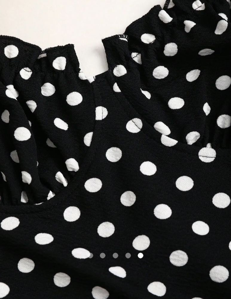 Polka Dot Fishtail Dress // Black