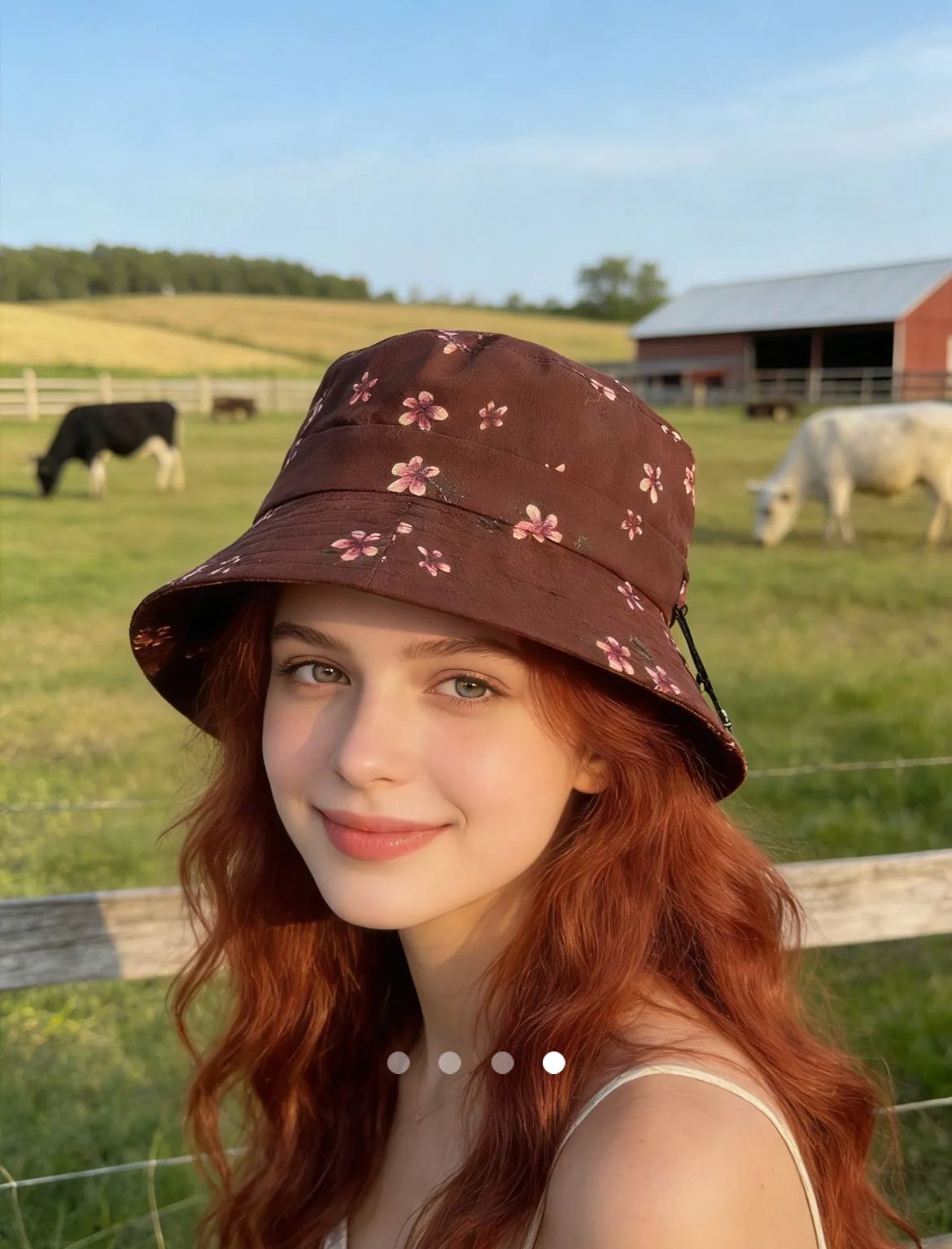 Flower Bucket Hat // Brown