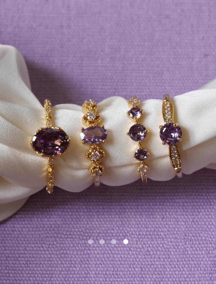 Ring Set 015 // Gold-Purple