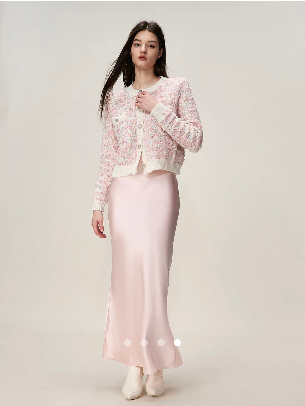 Knit Cardigan // Light Pink