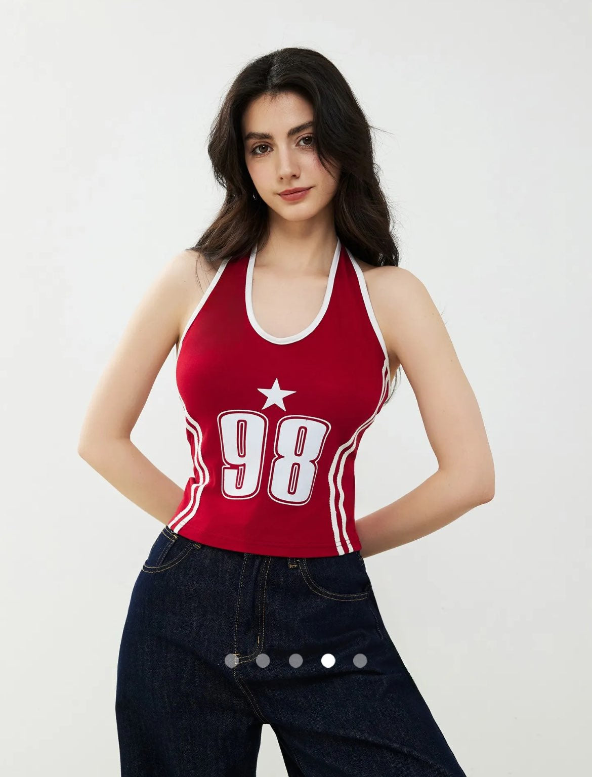 Halter Neck Top // White-Red