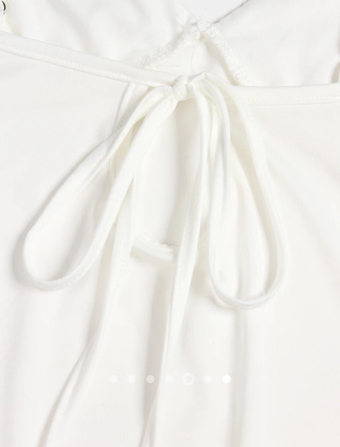 Asymmetric Slip Dress // White
