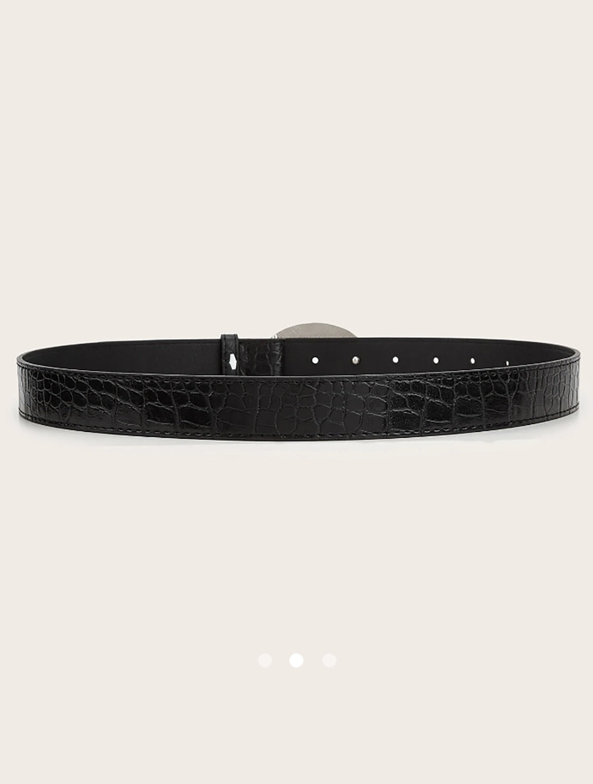 Faux Leather Buckle Belt // Black