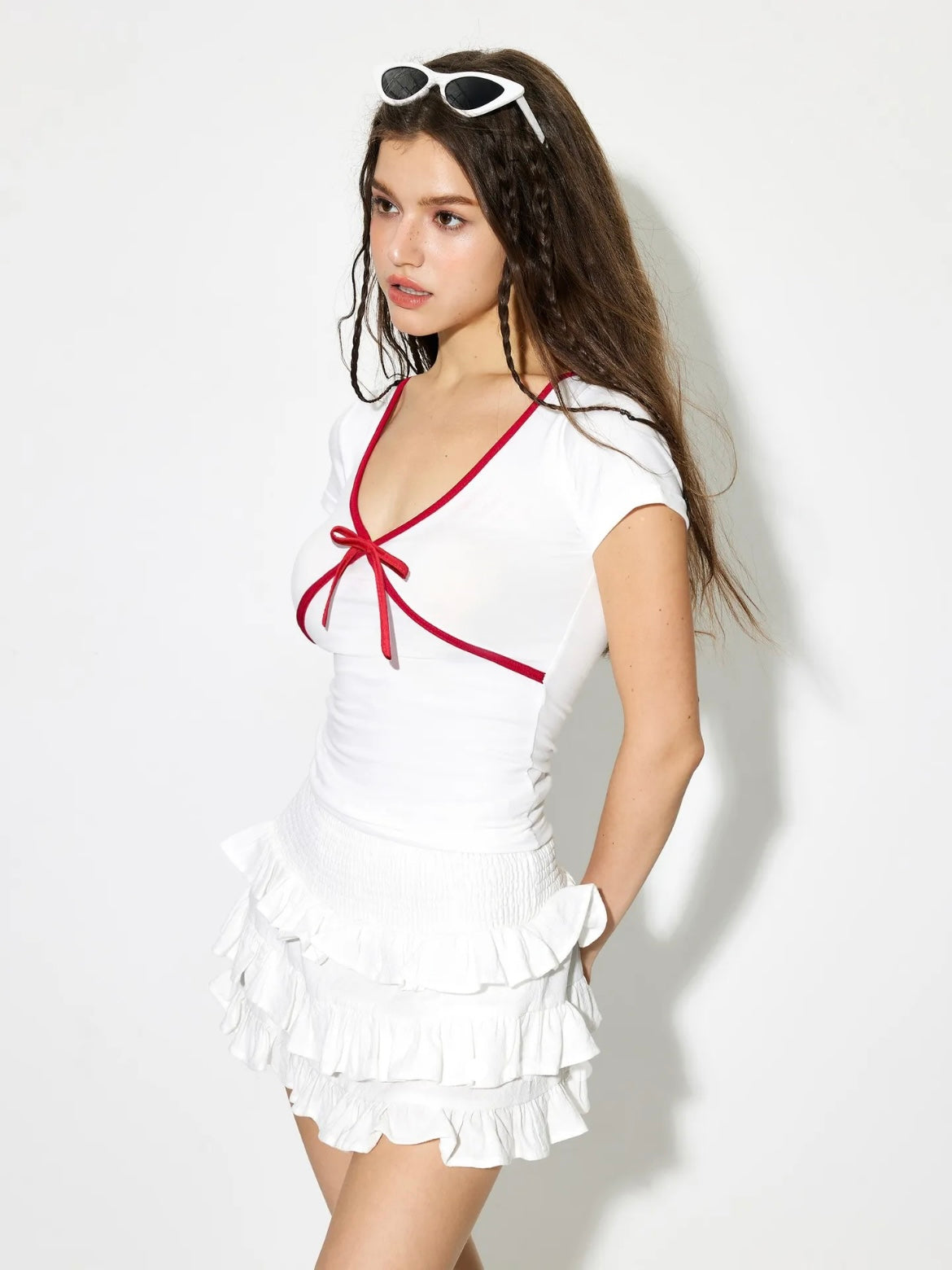 Bow Top // Red & White