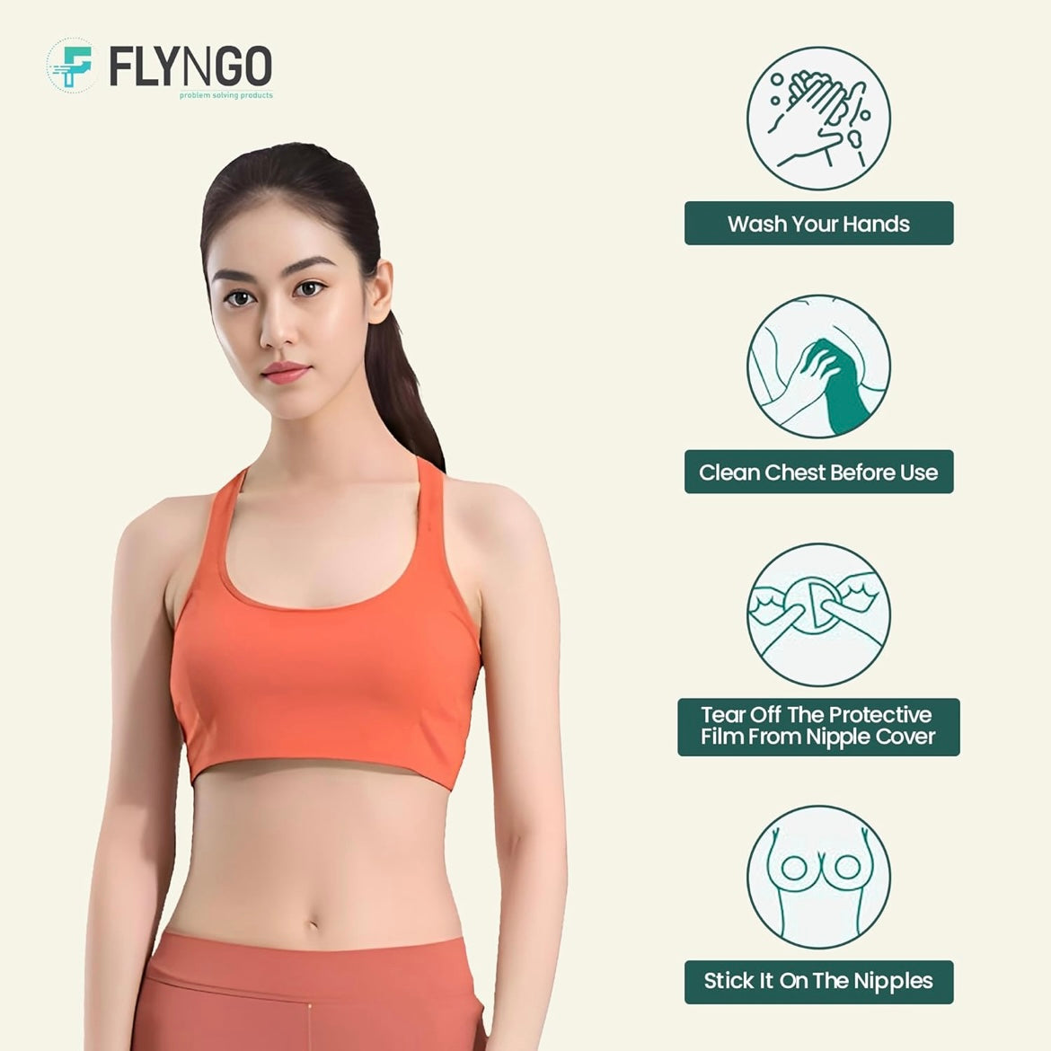 FLYNGO Reusable Nipple Covers (2 Pair) // Nude