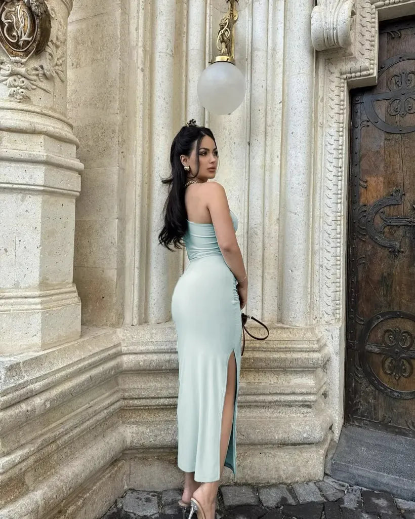 One Shoulder Dress // Sage Green