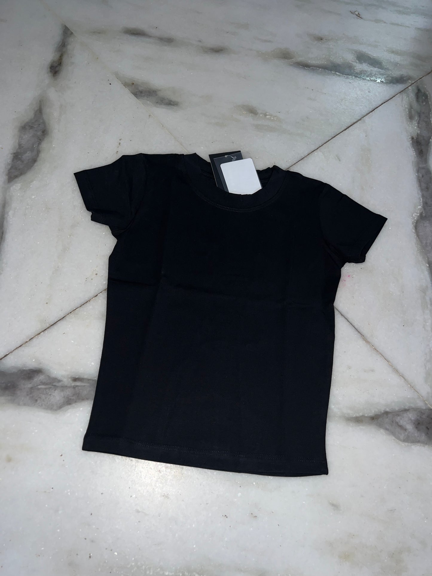 Cotton Y2K Fitted Tee // Black