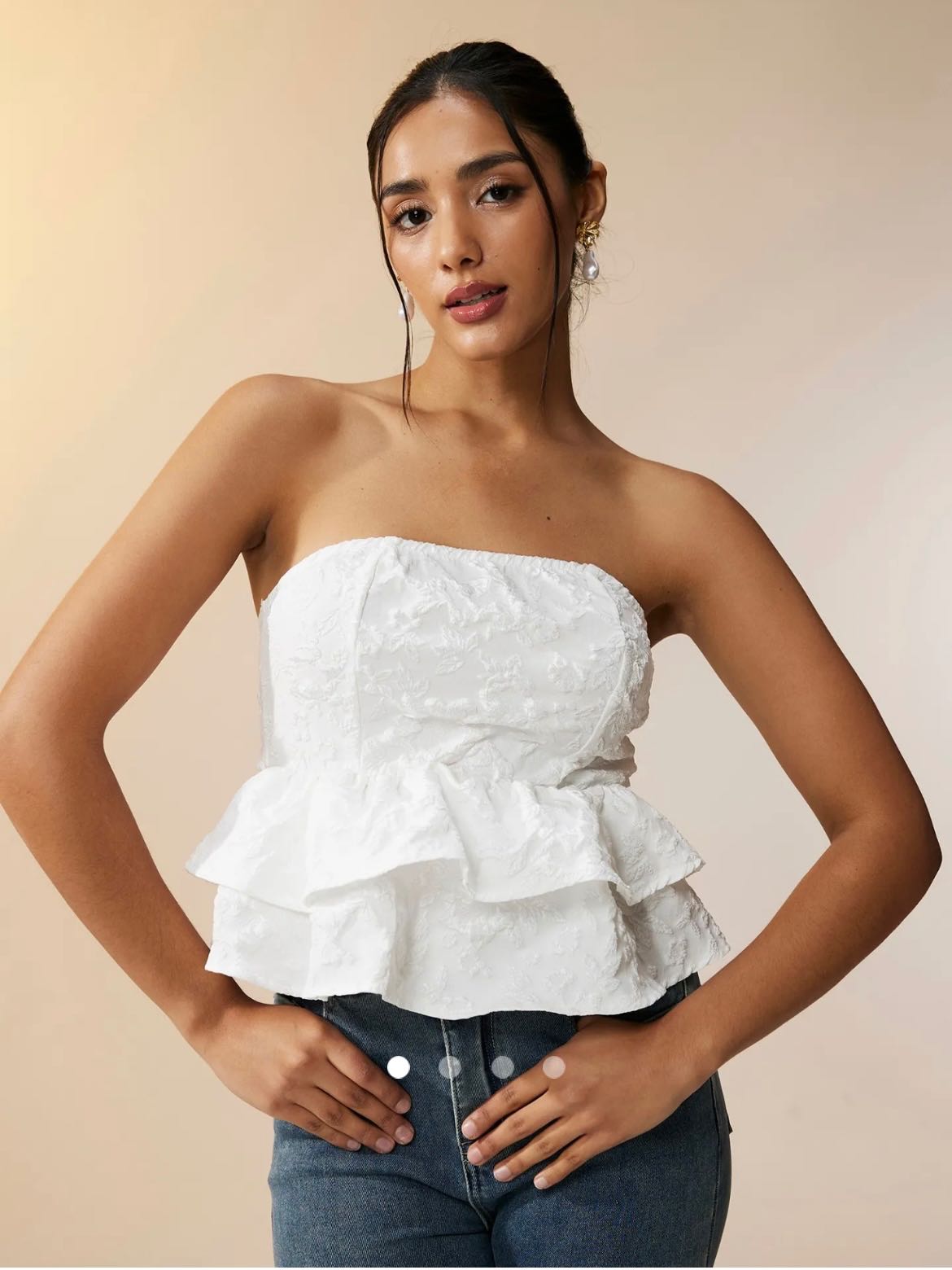 Ruffle Tube Top // White