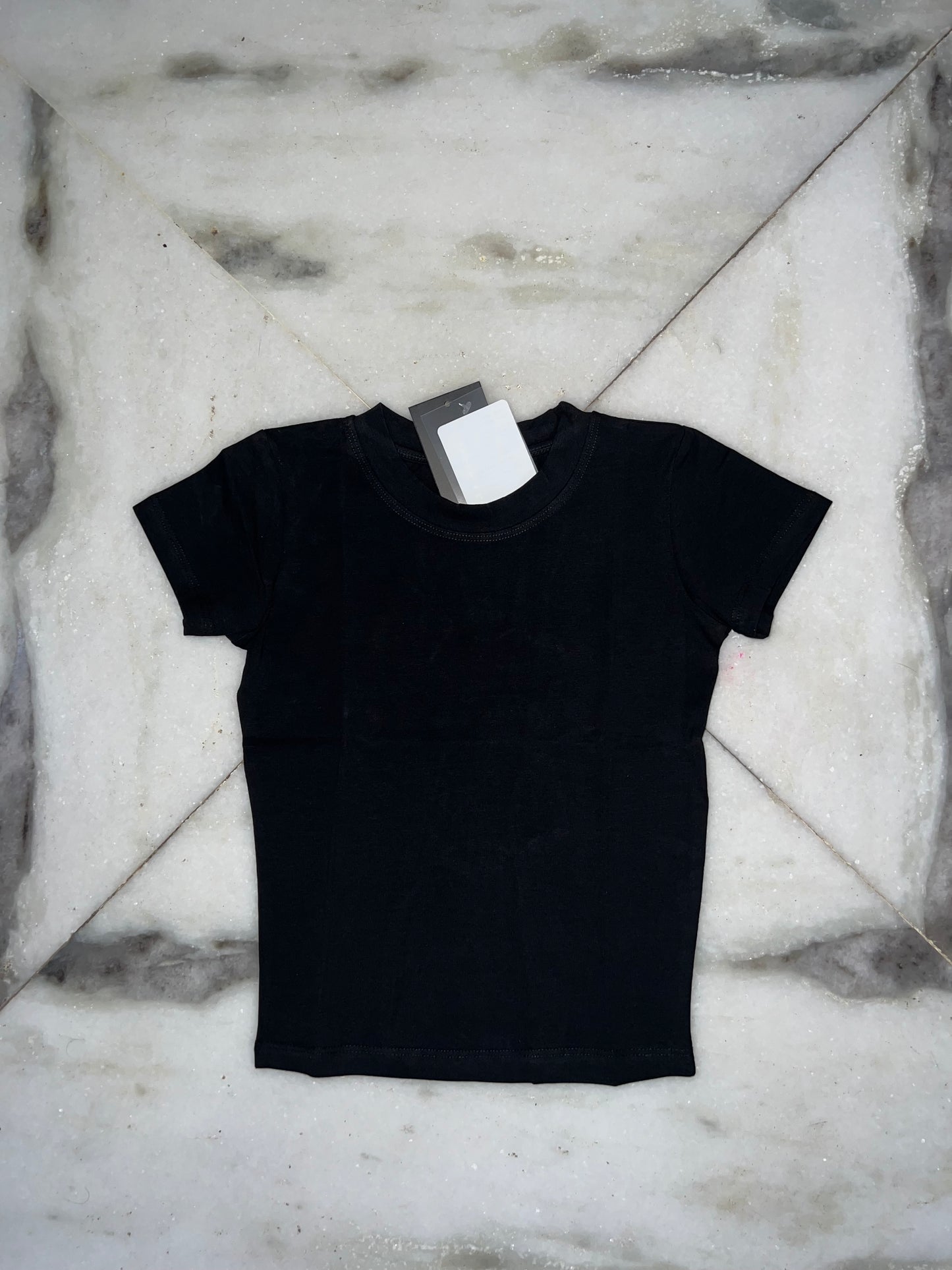 Cotton Y2K Fitted Tee // Black