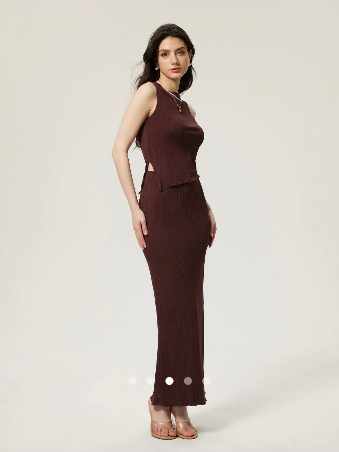 Asymmetrical Co-ord Set // Dark Brown