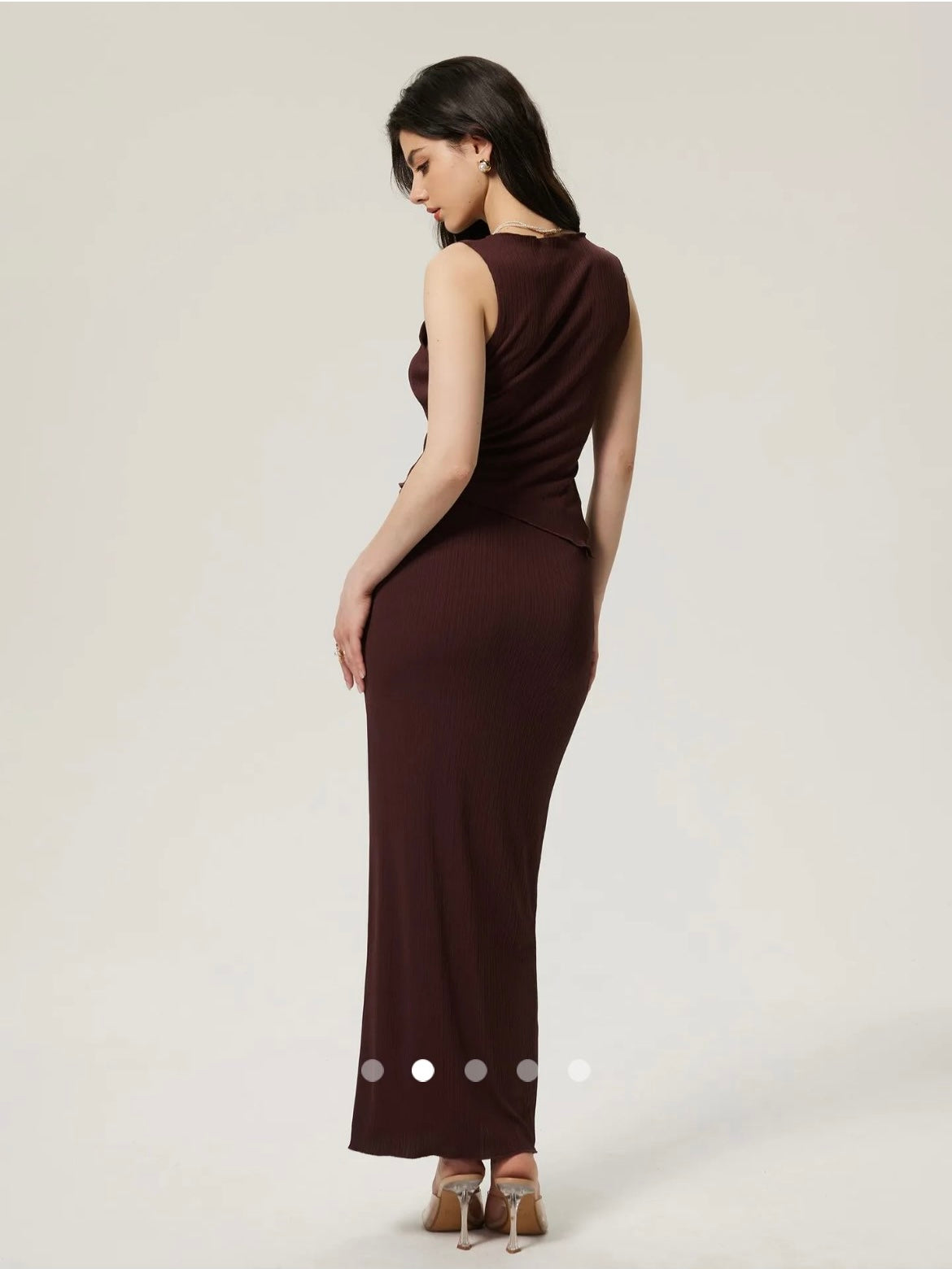Asymmetrical Co-ord Set // Dark Brown