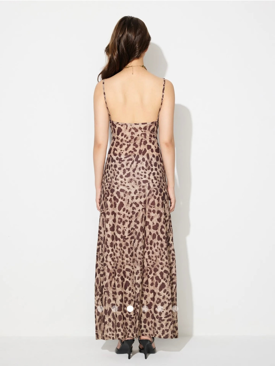 Cowl Neck Maxi Dress // Leopard Print