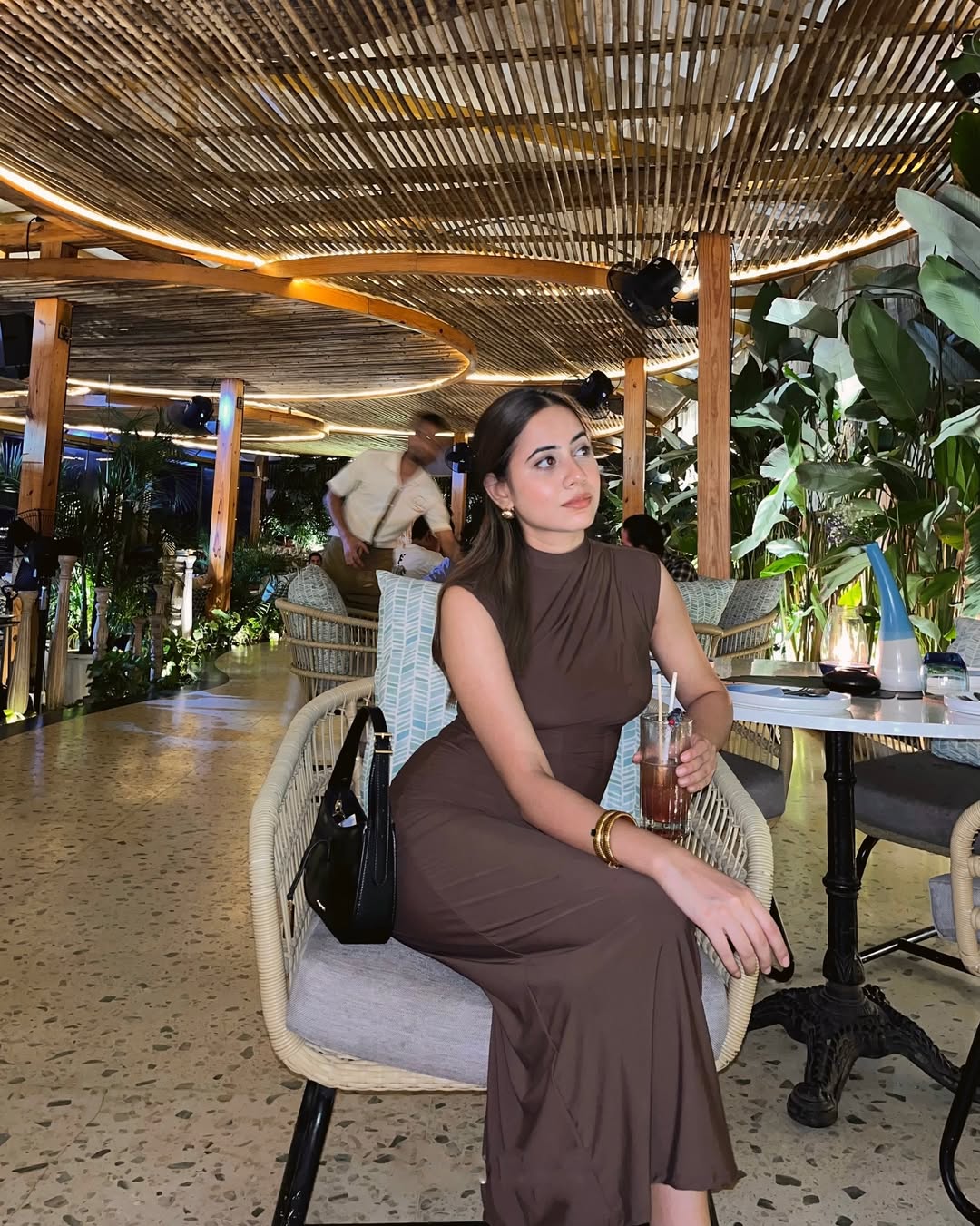 Ruched Bodycon Dress // Brown