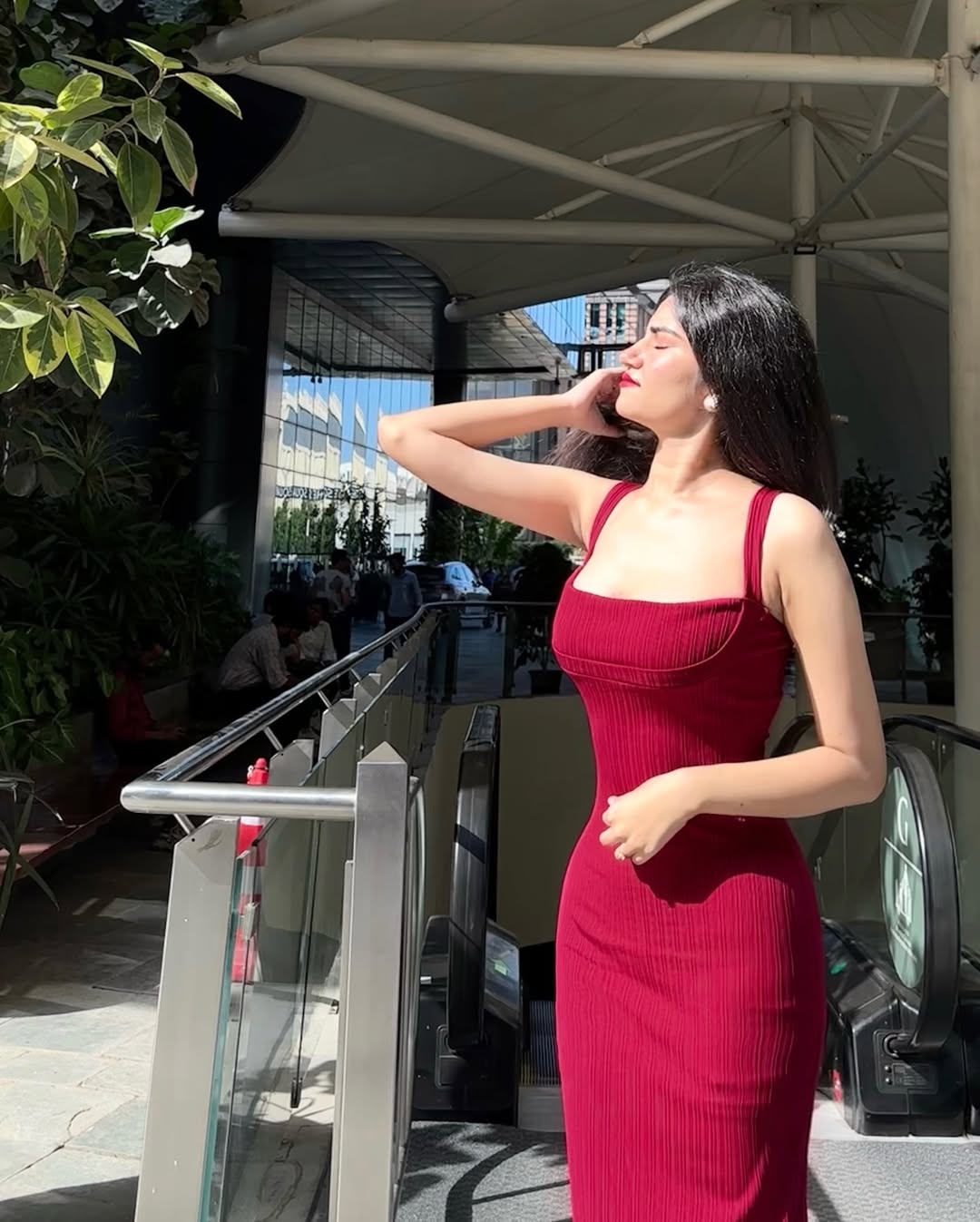 Square Neck Maxi Dress // Rich Red