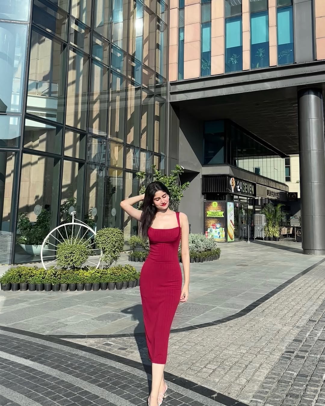 Square Neck Maxi Dress // Rich Red