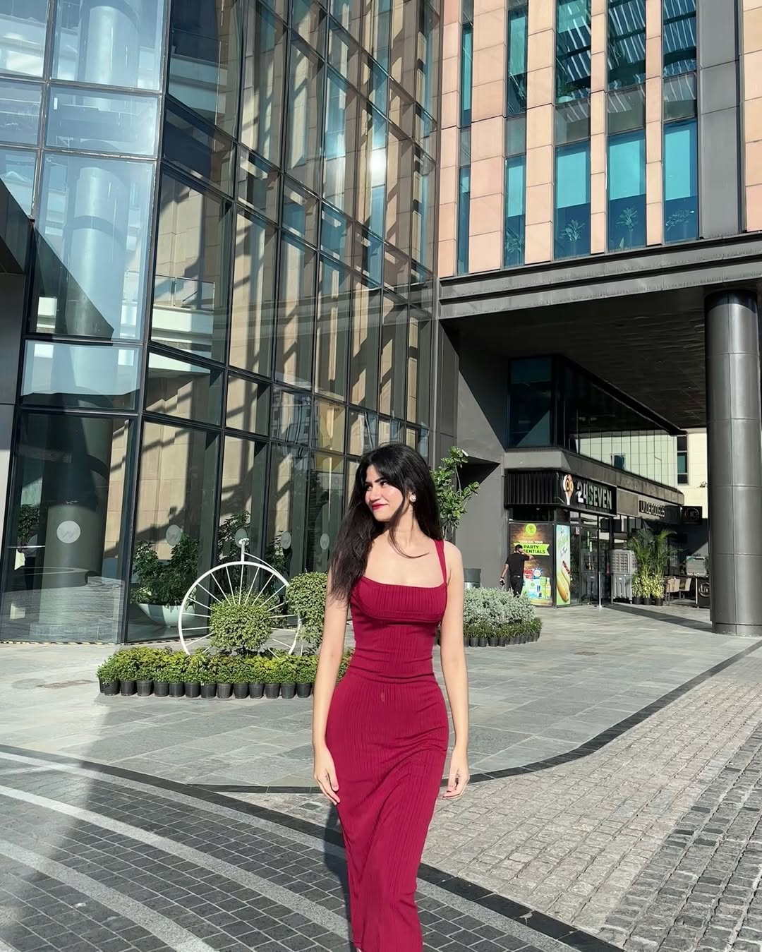 Square Neck Maxi Dress // Rich Red