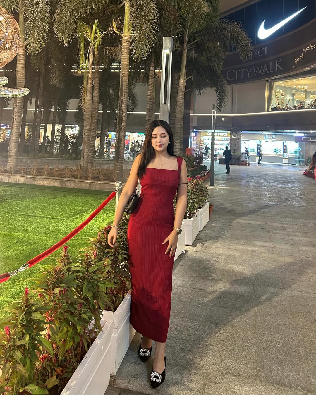 Square Neck Maxi Dress // Rich Red