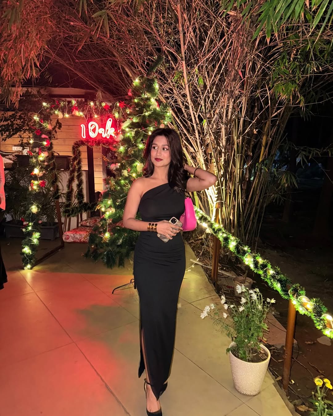 One Shoulder Ruched Dress // Black