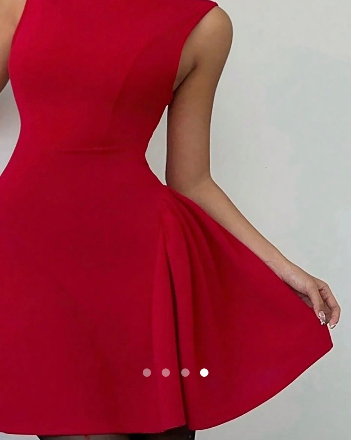Boat Neck Dress // Red