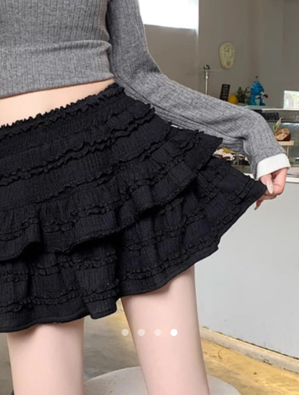 SAVANA Tiered Skort // Black