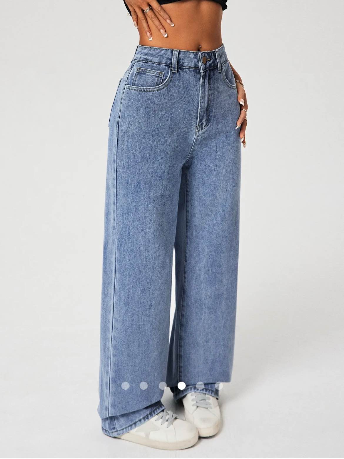 High Waist Straight Leg Jeans // Light Blue