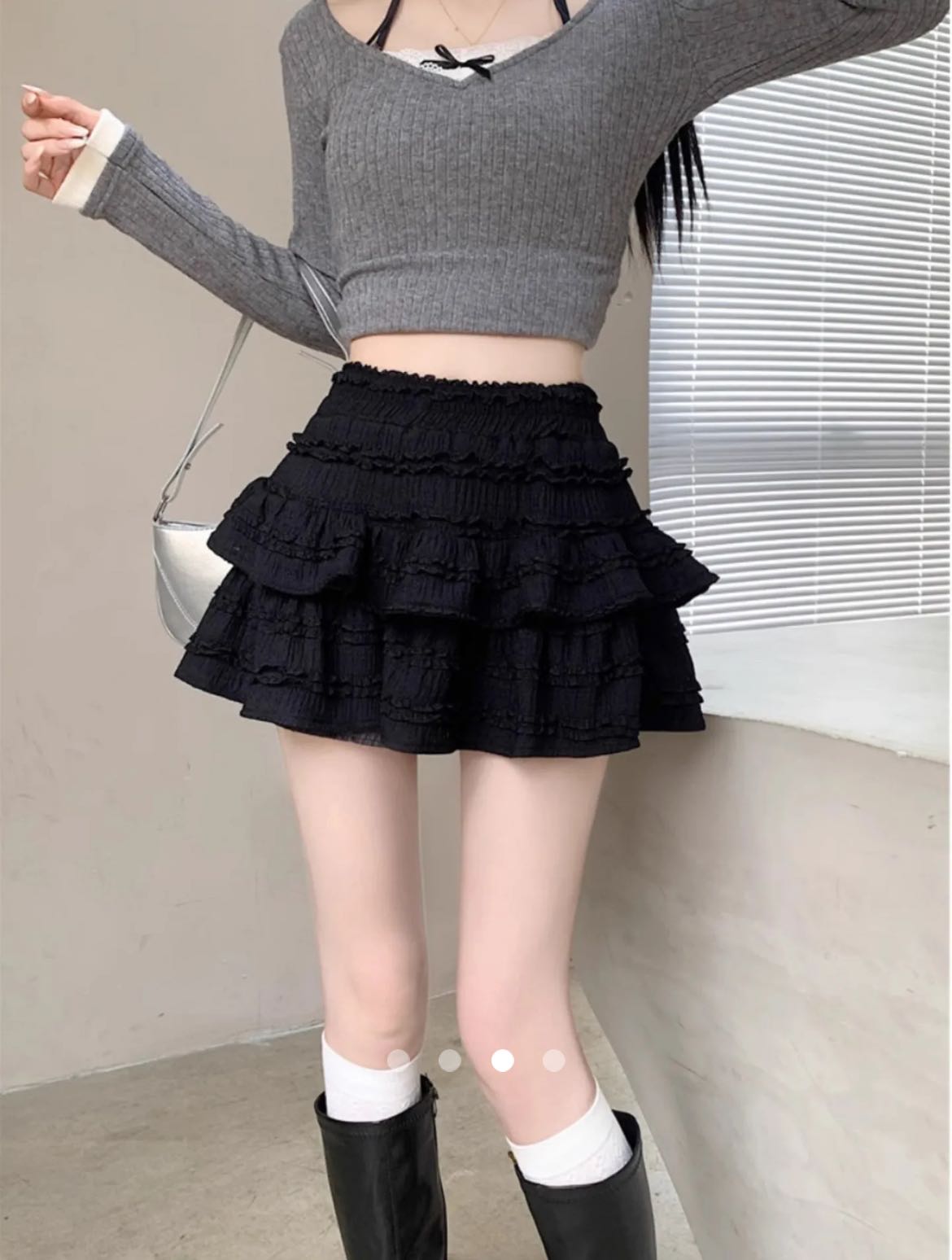 SAVANA Tiered Skort // Black