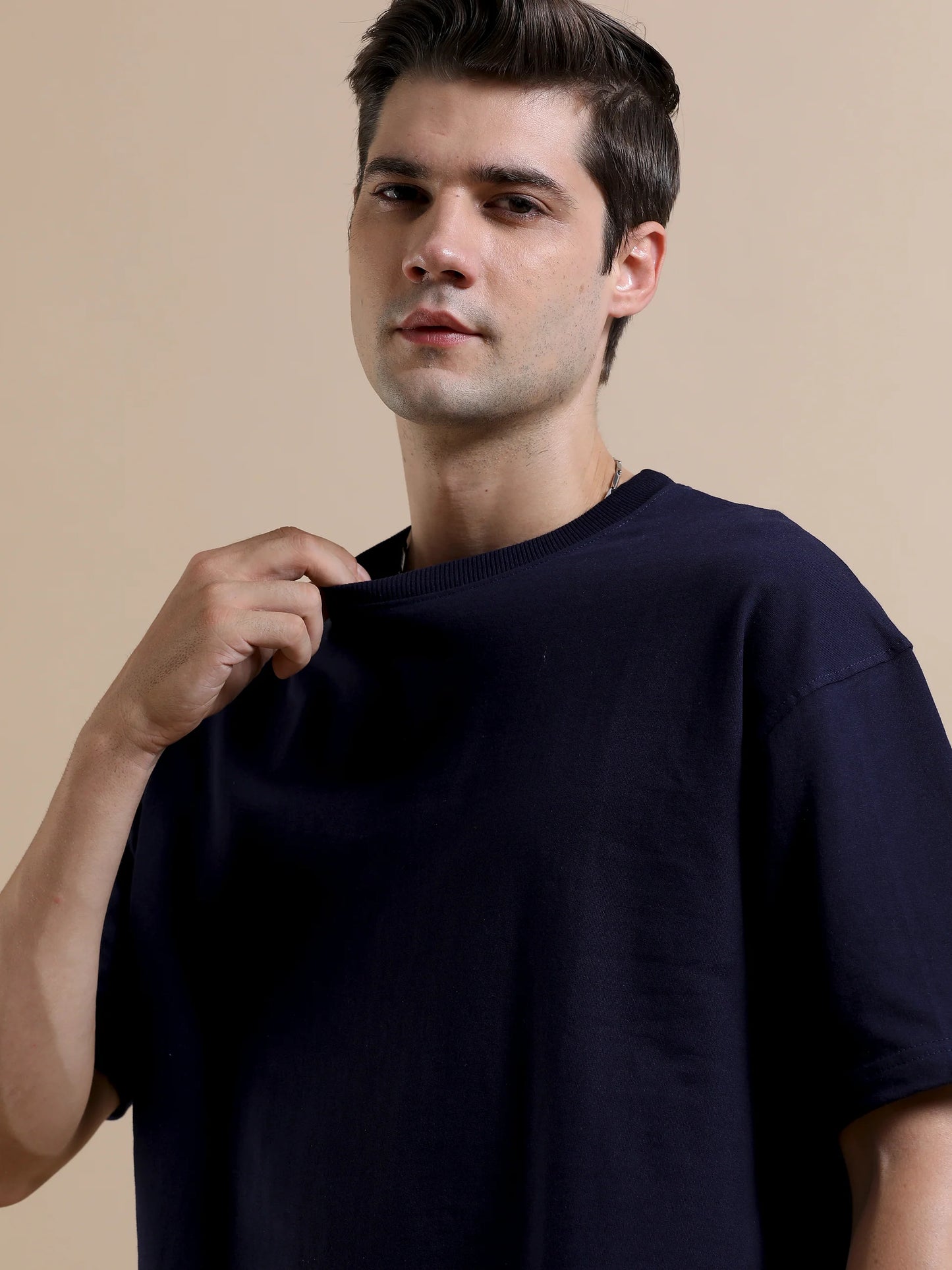 NAVY Oversized Tshirt // 100% Cotton - 240 GSM