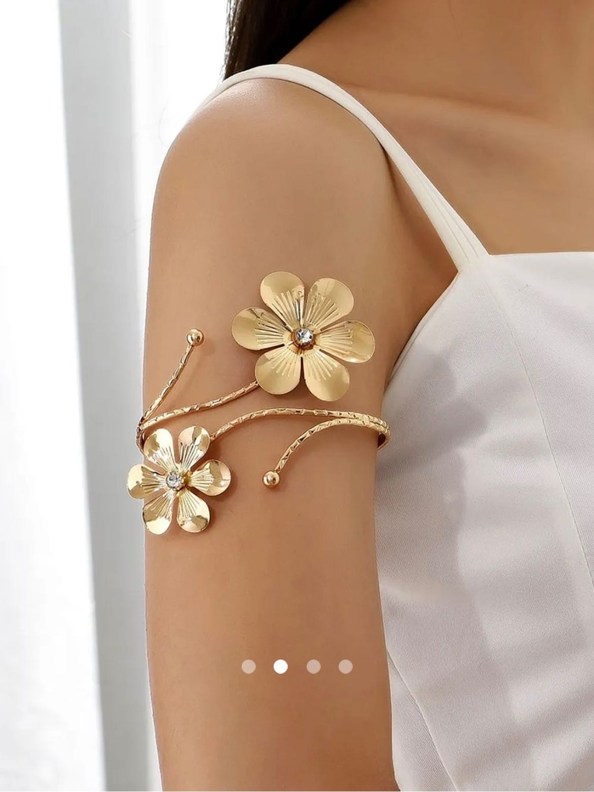 Flower Arm Cuff // Gold