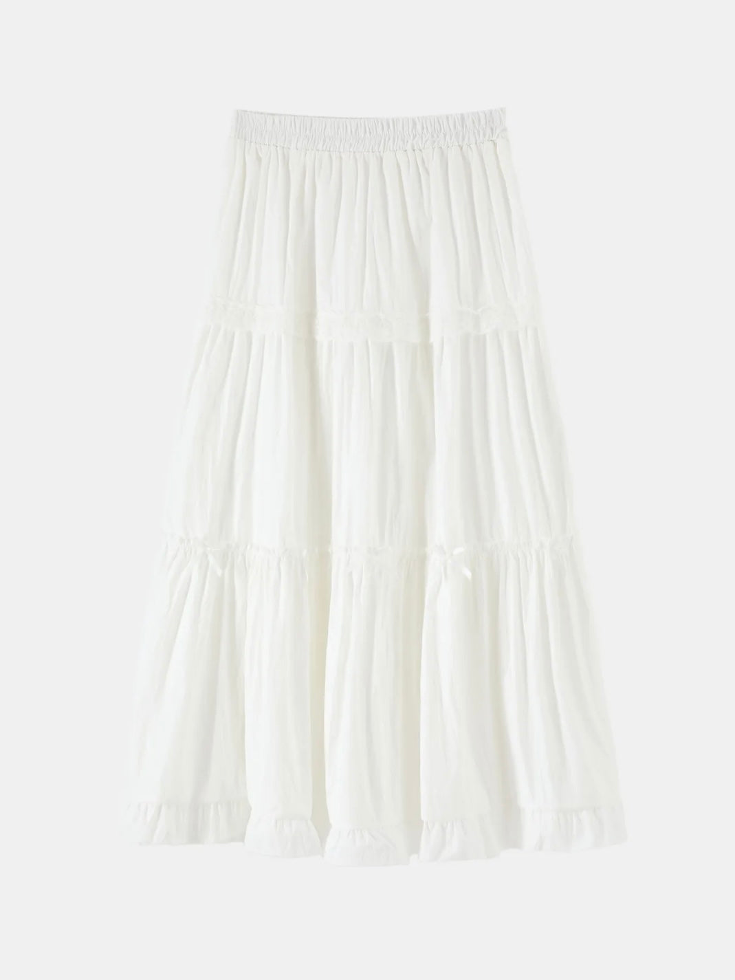 Lace Trimmed Skirt // White
