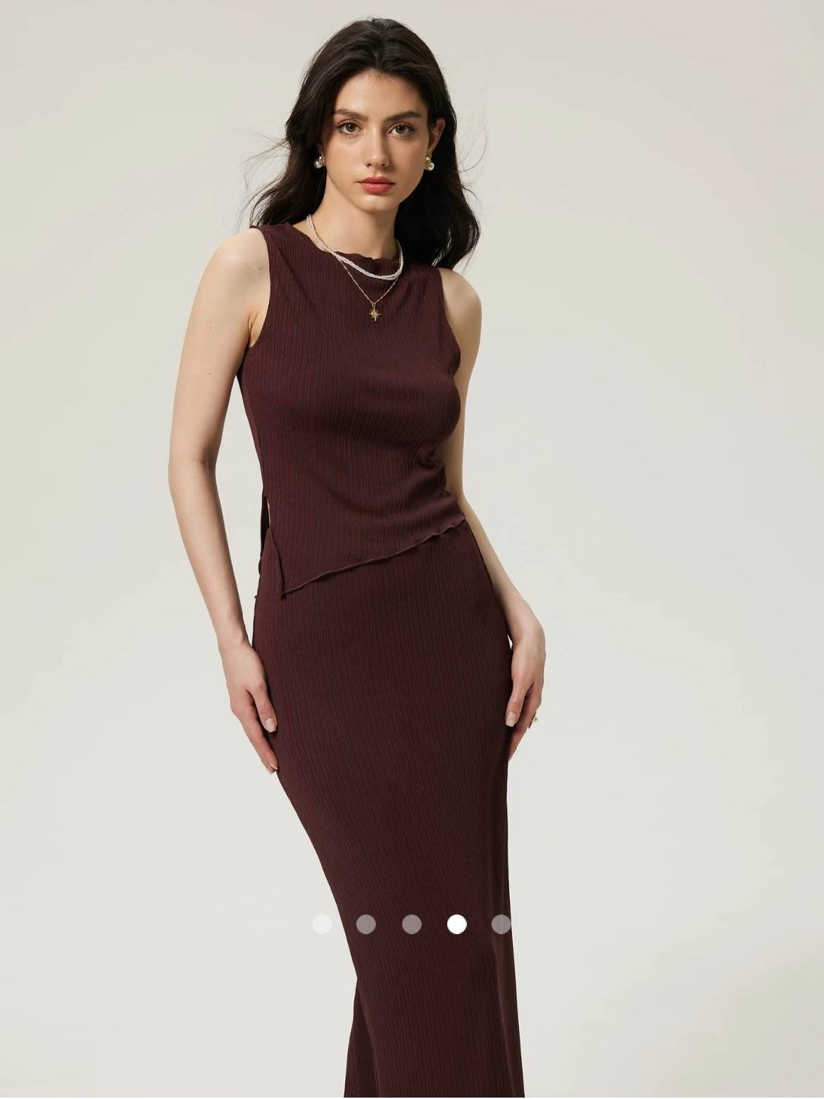Asymmetrical Co-ord Set // Dark Brown