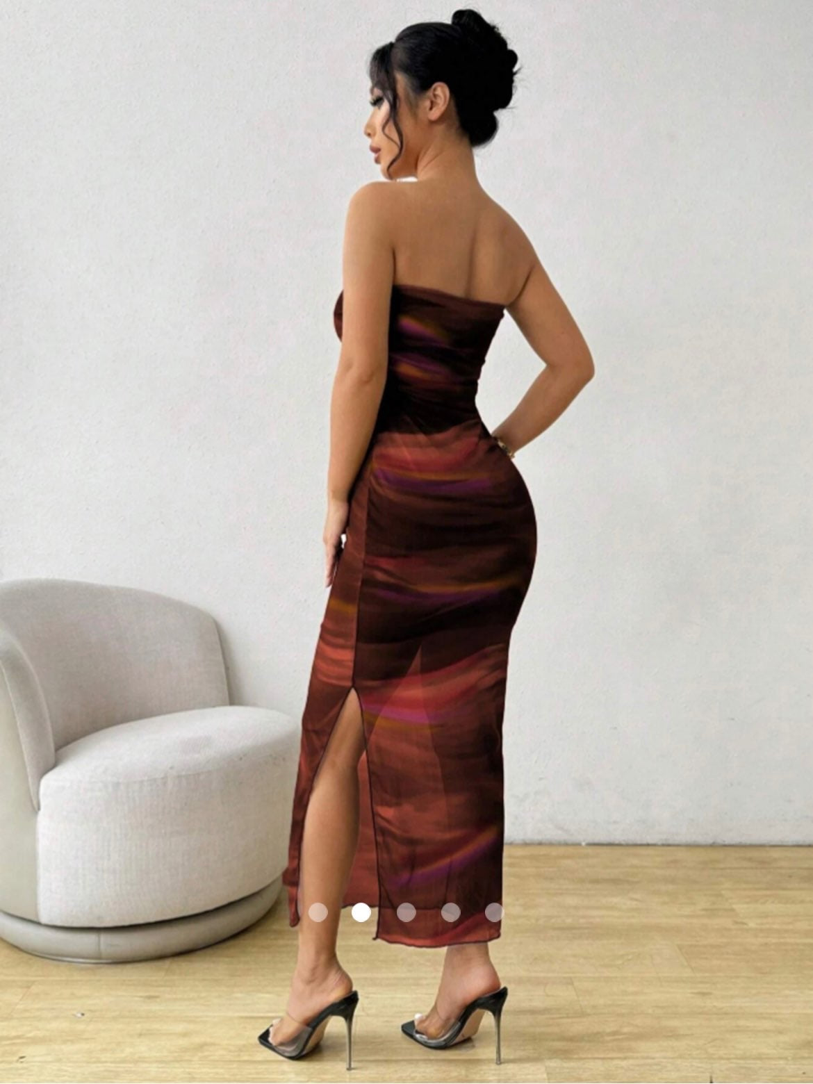 Abstract Print Tube Dress // Brown