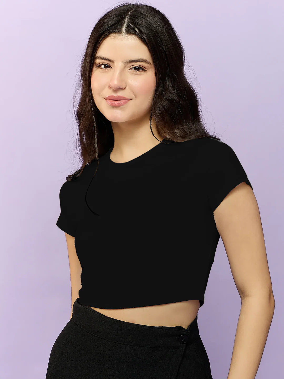 Polyester Baby Tee // Black