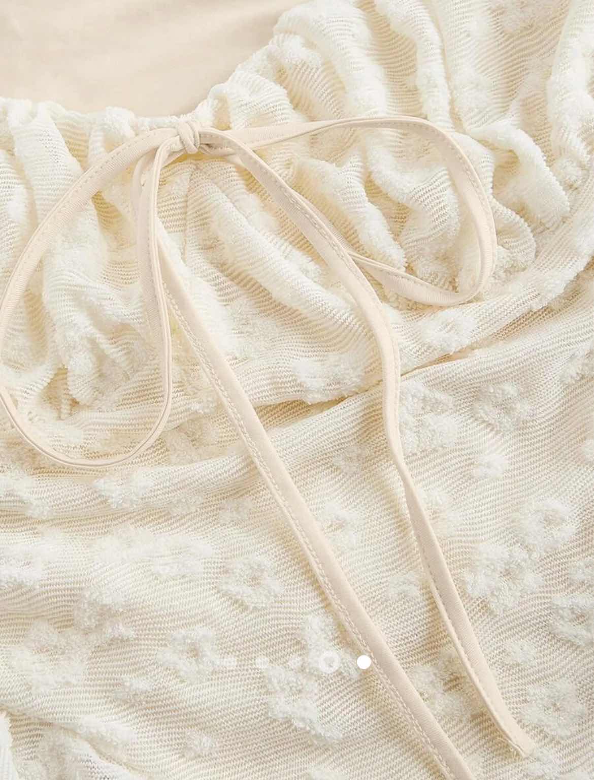 Romantic Lace Peplum Top // Beige