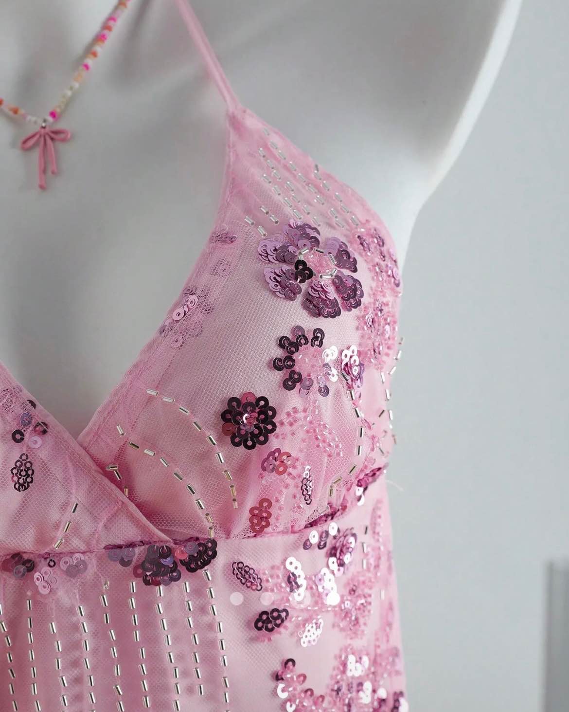 Sequin Backless Top // Pink