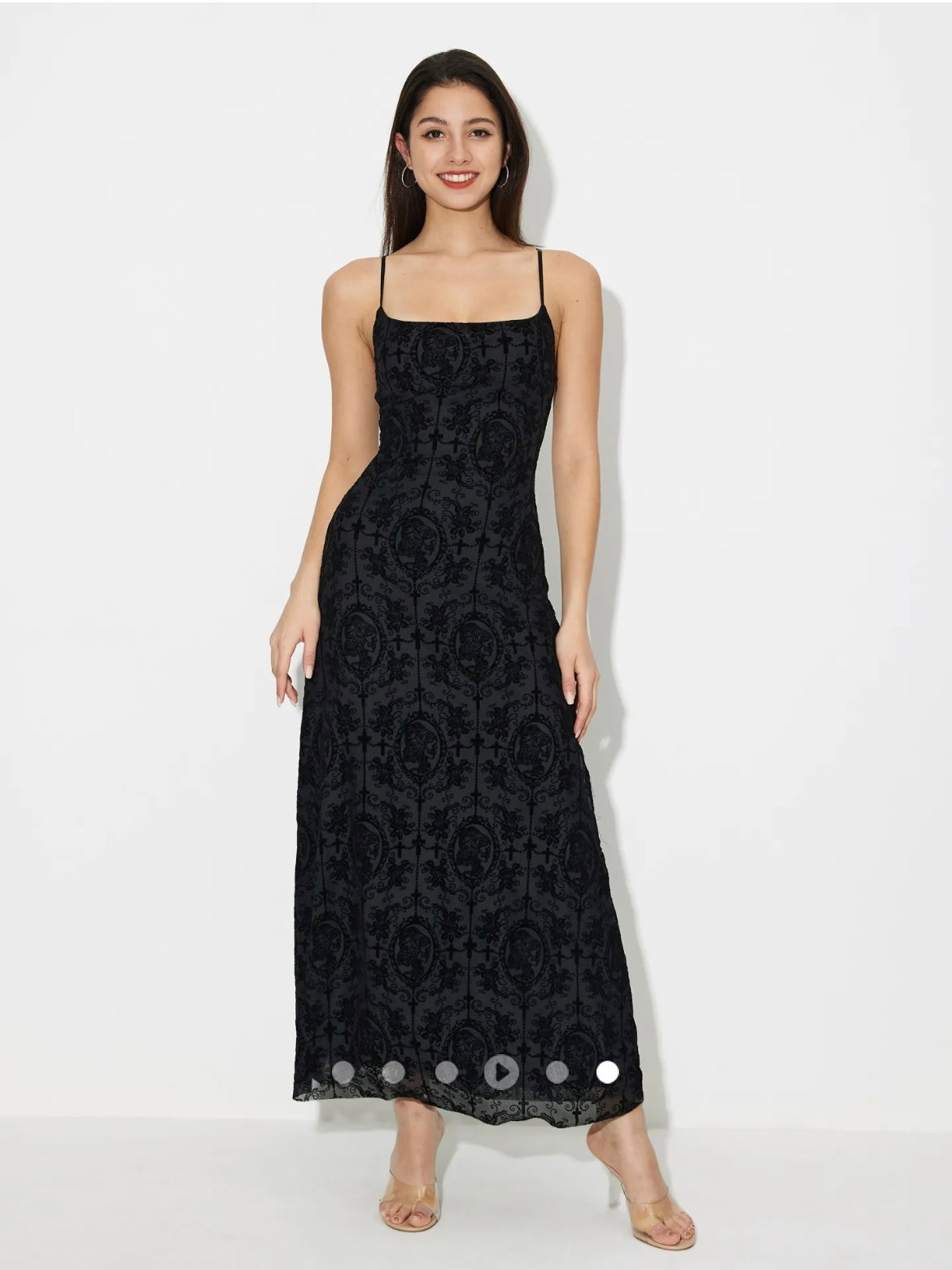 Printed Maxi Dress // Black
