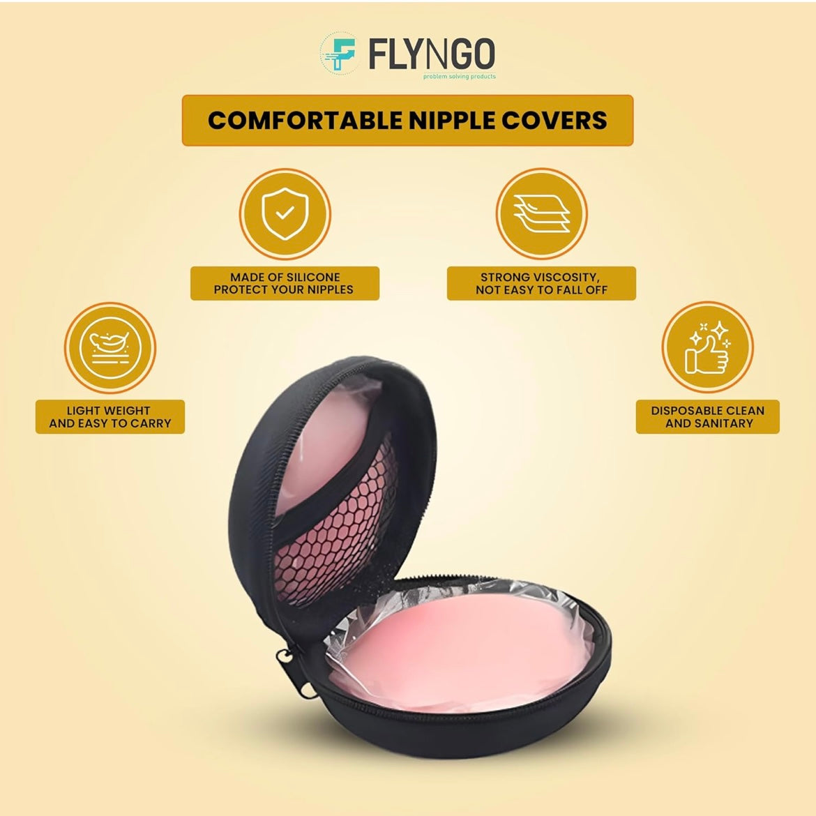 FLYNGO Reusable Nipple Covers (2 Pair) // Nude