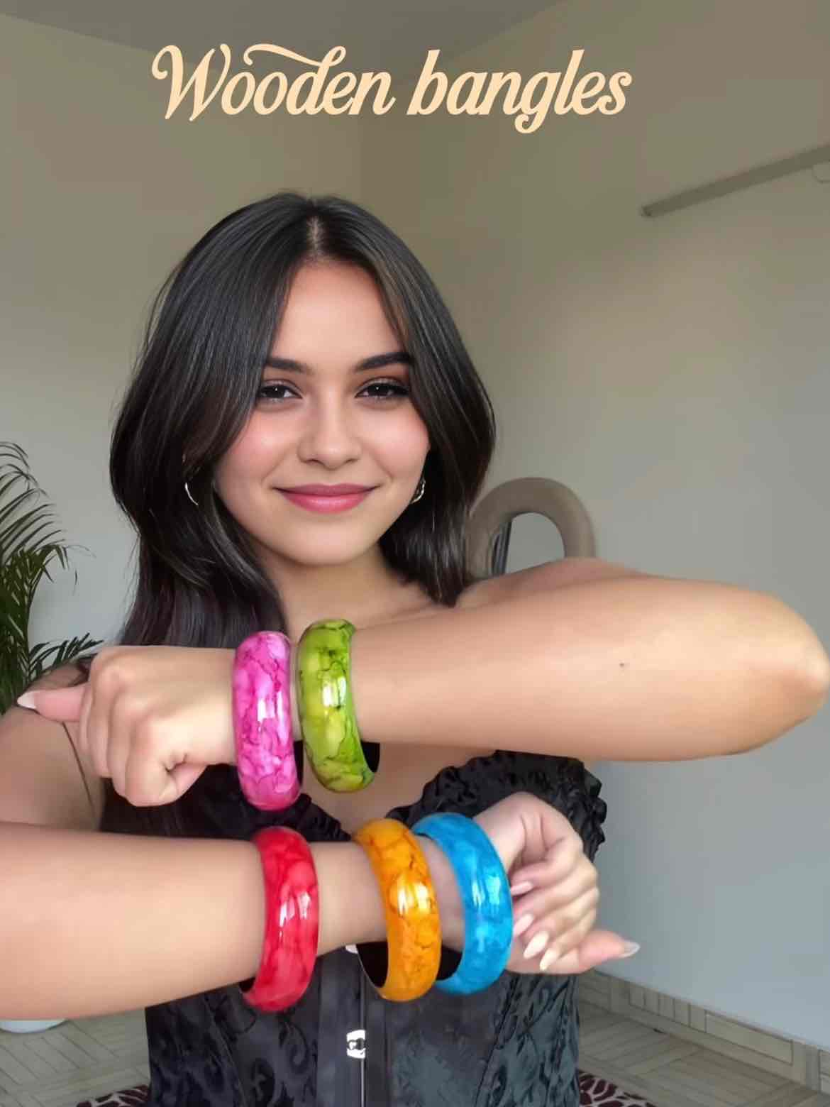 Wooden Bangles (6pcs) // Multicolor