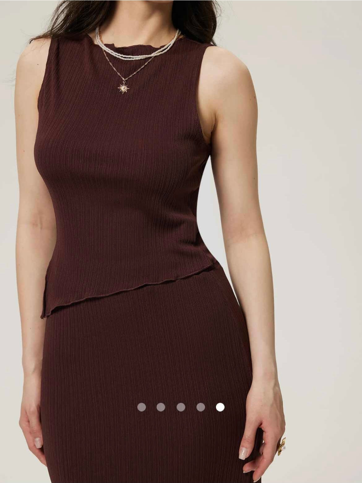 Asymmetrical Co-ord Set // Dark Brown