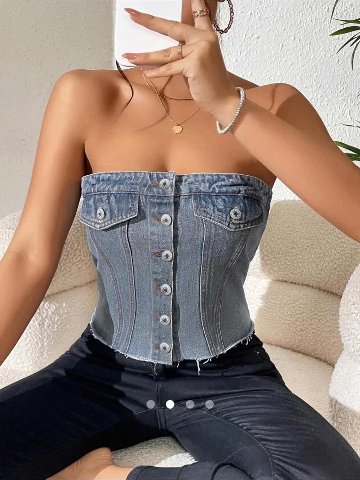 Denim Tube Top // Blue