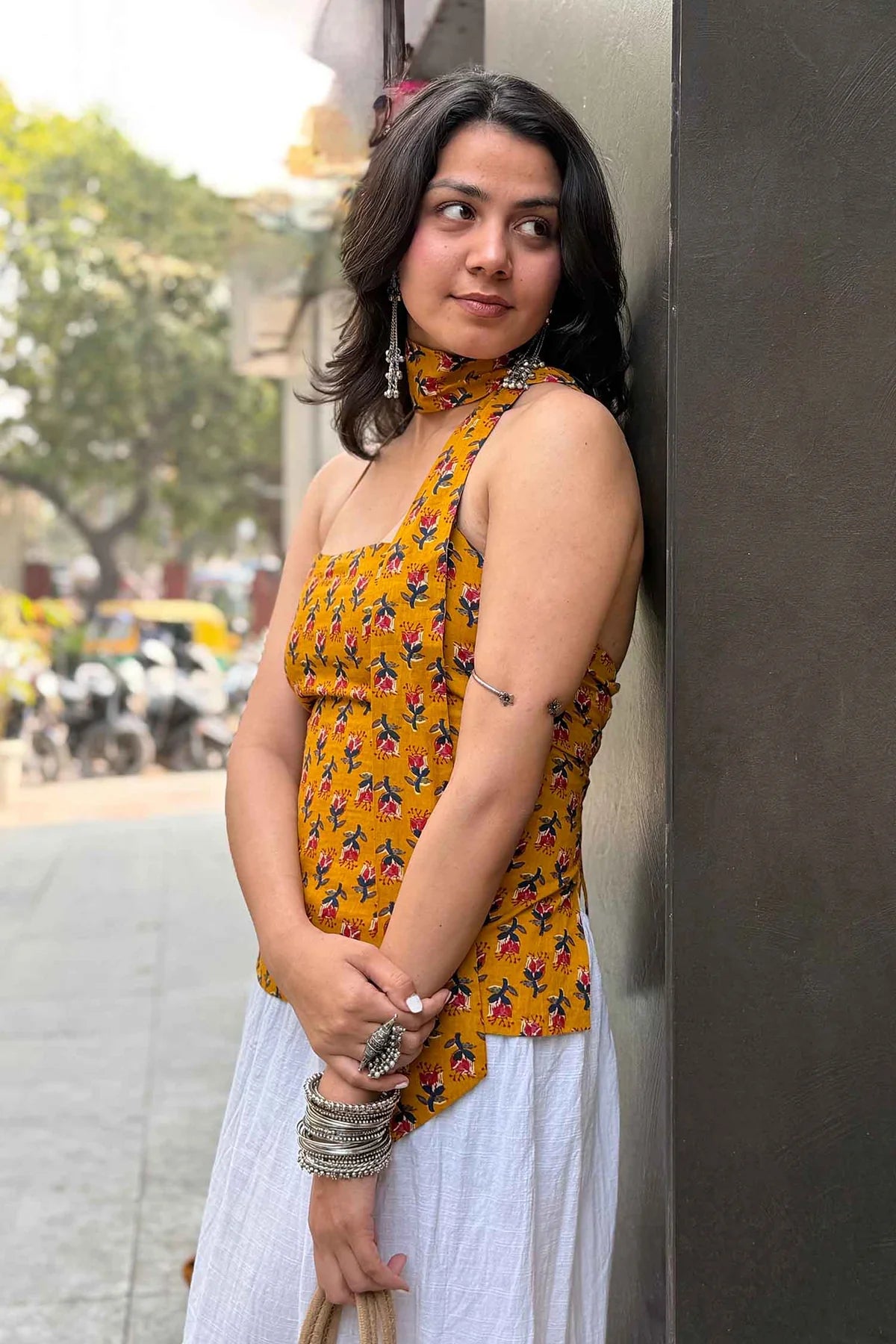 Munni Backless Cotton Top // Yellow