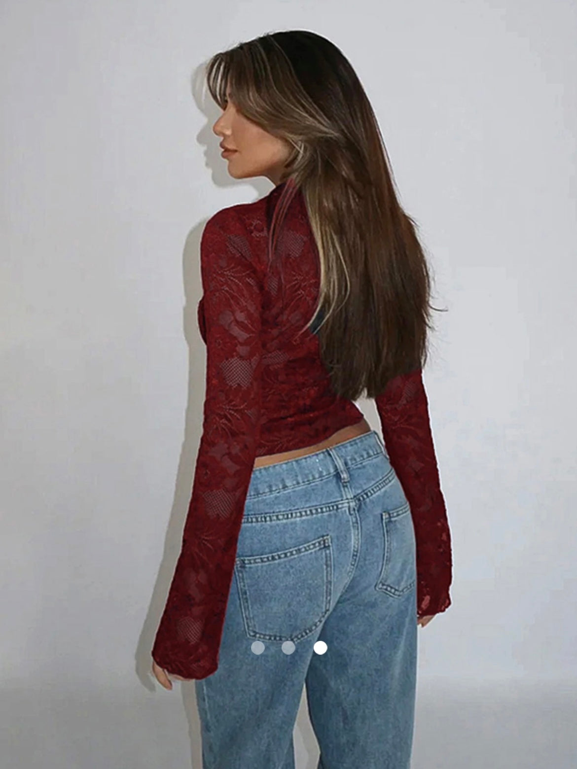 Sheer Lace Top 002 // Red