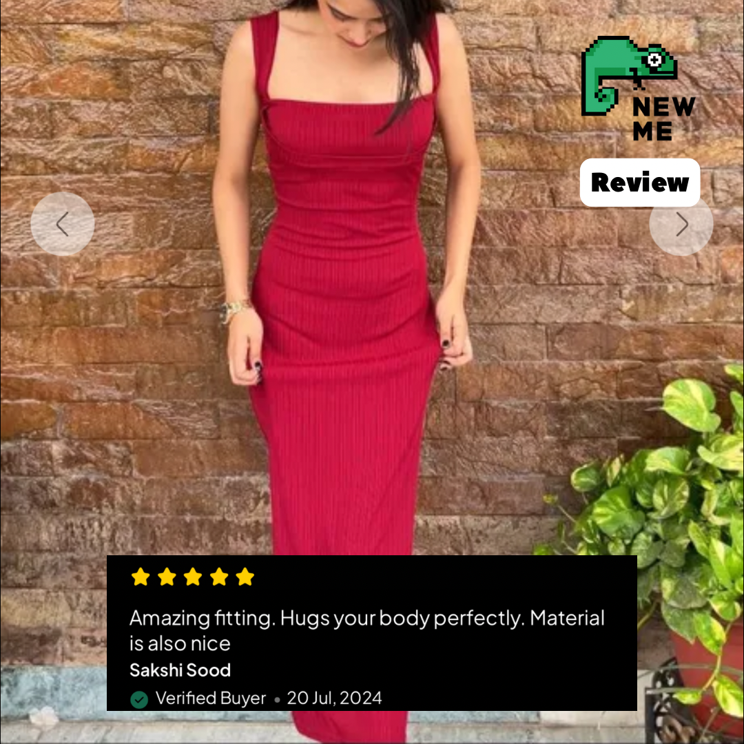 Square Neck Maxi Dress // Rich Red