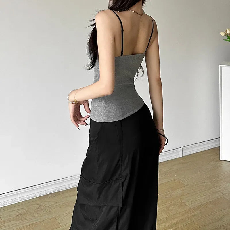 Lace Detailed Top // Grey