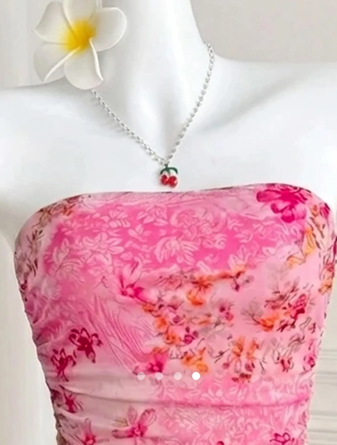 Ruffle Tube Top // Pink