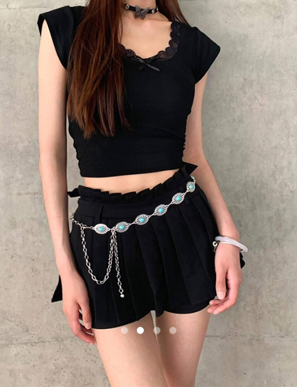 Stone Waist Chain Belt // Silver