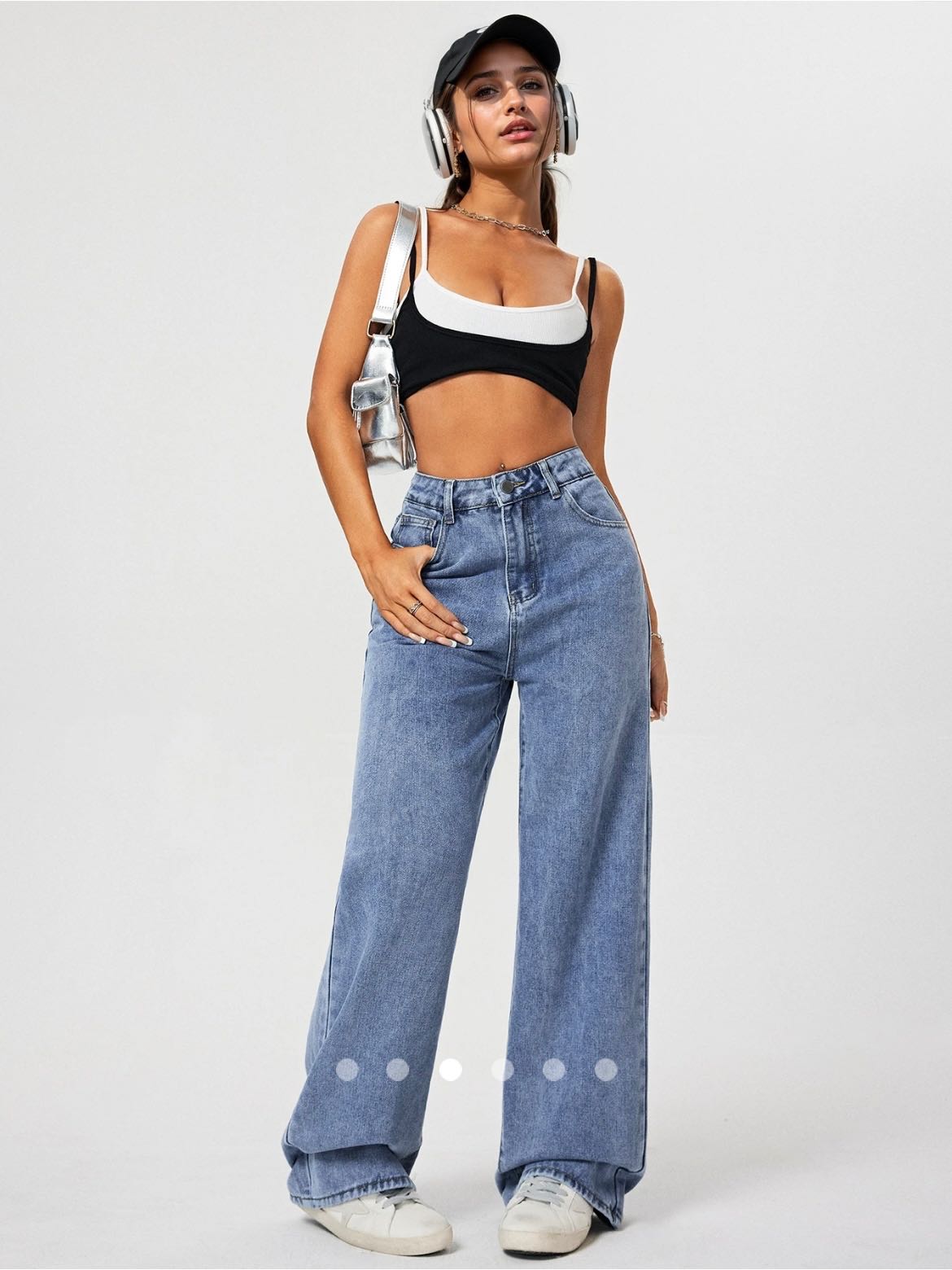 High Waist Straight Leg Jeans // Light Blue