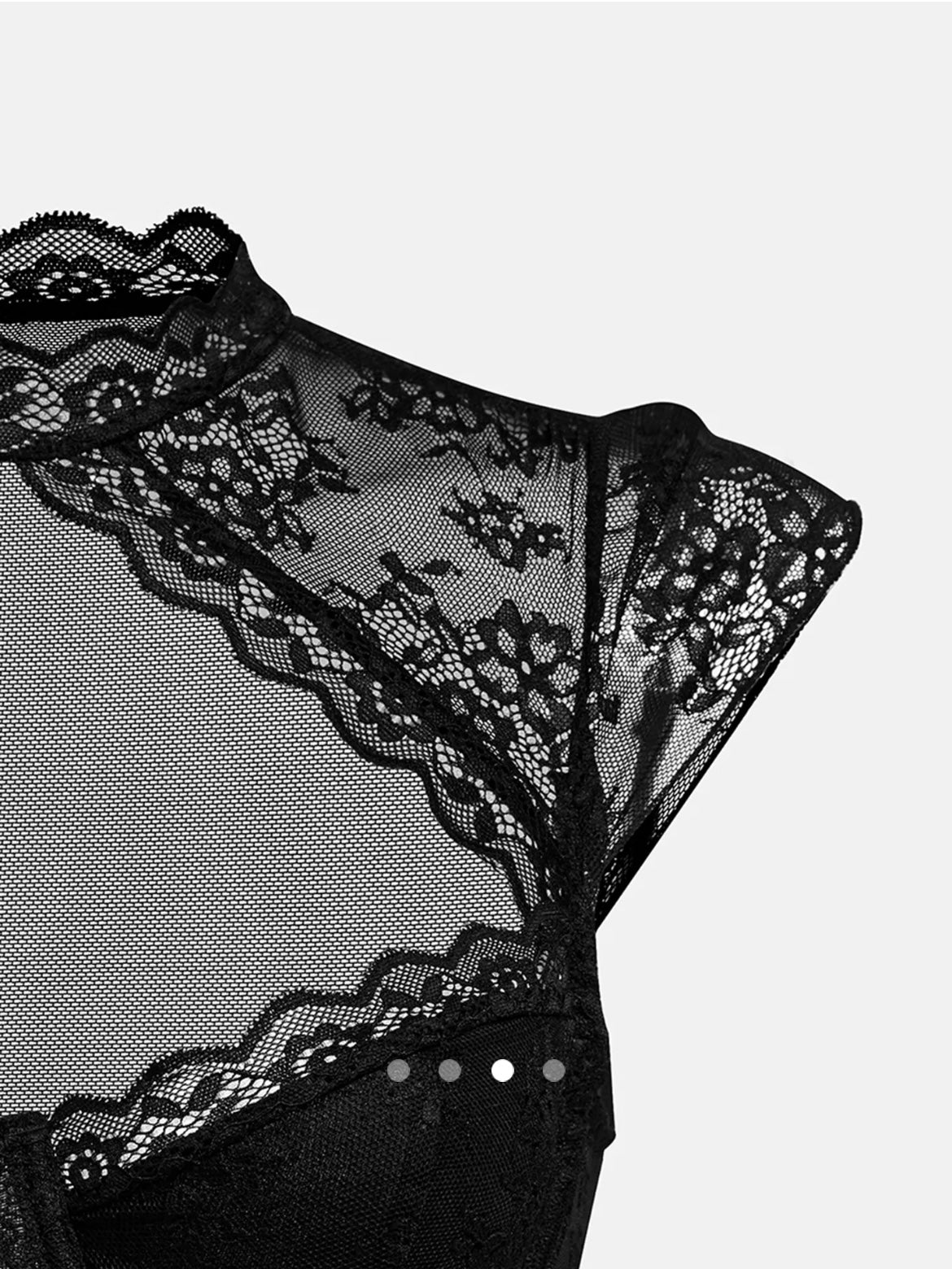 Lace Sheer Crop Top // Black