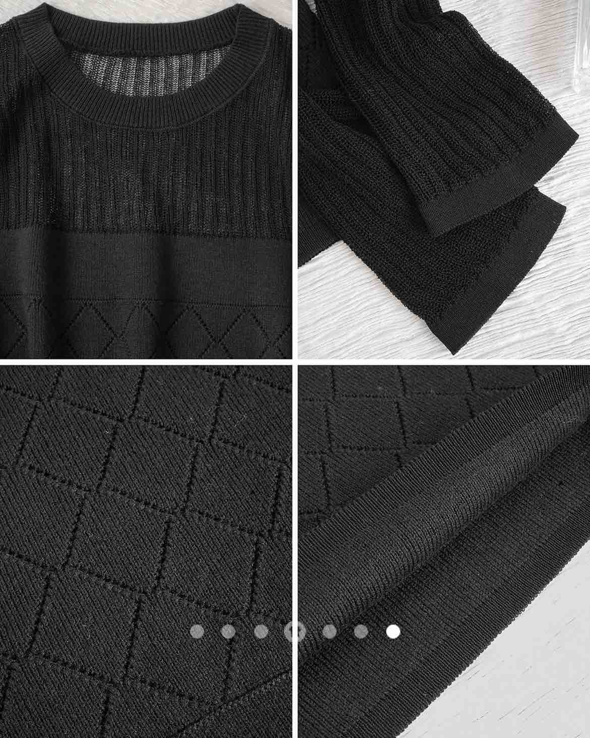 Sheer Knit Top // Black