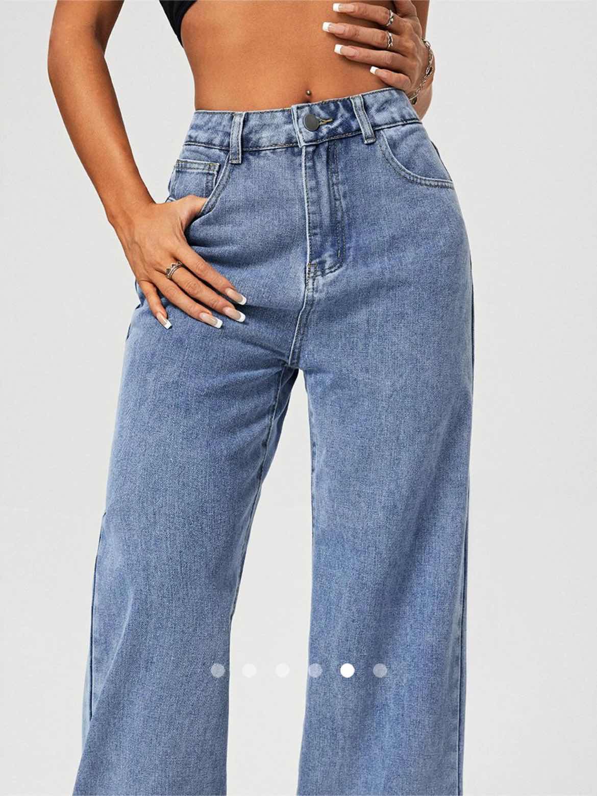 High Waist Straight Leg Jeans // Light Blue