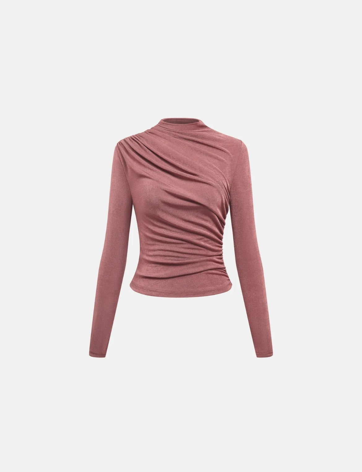 Draped High Neck Top // Pink